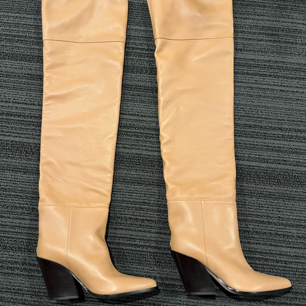 Jimmy Choo Tan Over the Knee Boots